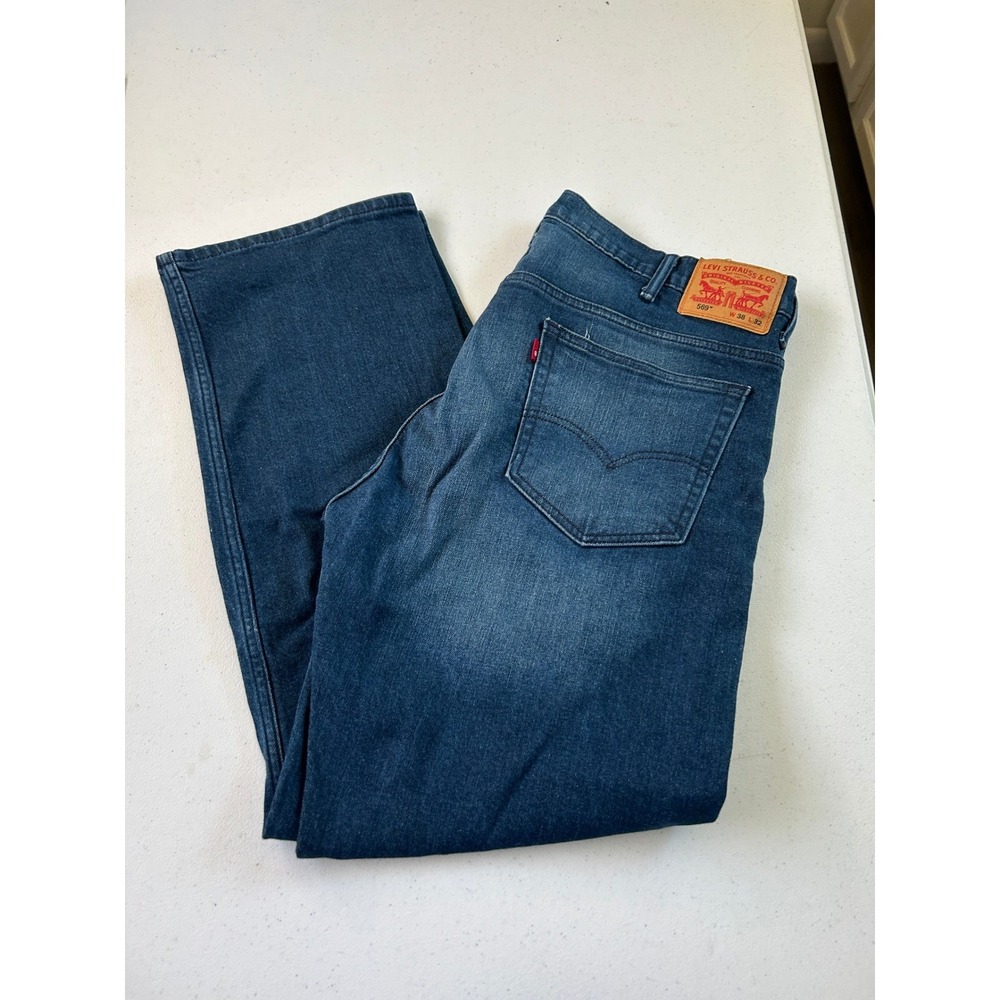 Levi Strauss & Co 505 Regular Fit Straight Leg Jeans Dark Wash Mens‎ W38 L32